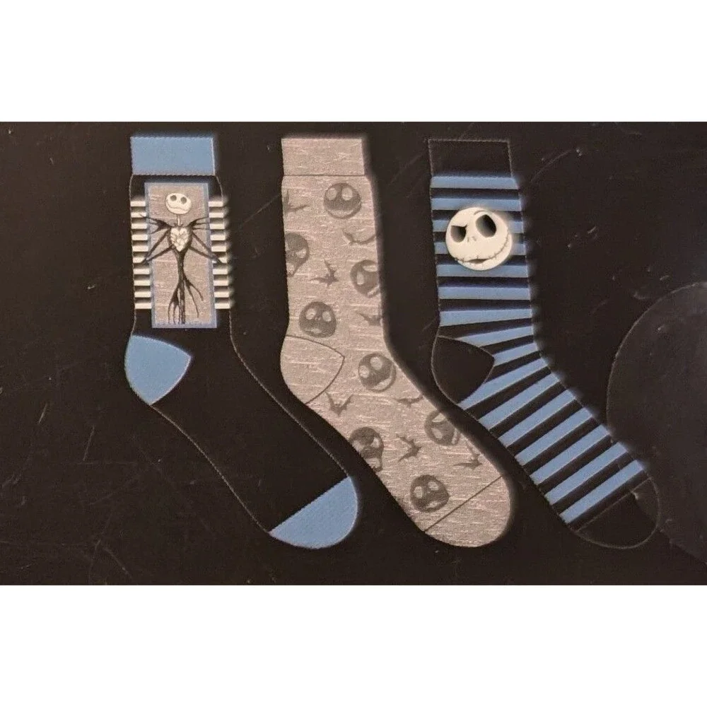 Nightmare Before Christmas 3 pairs Crew Sock Gift Set Unisex Size 6.5 - 12